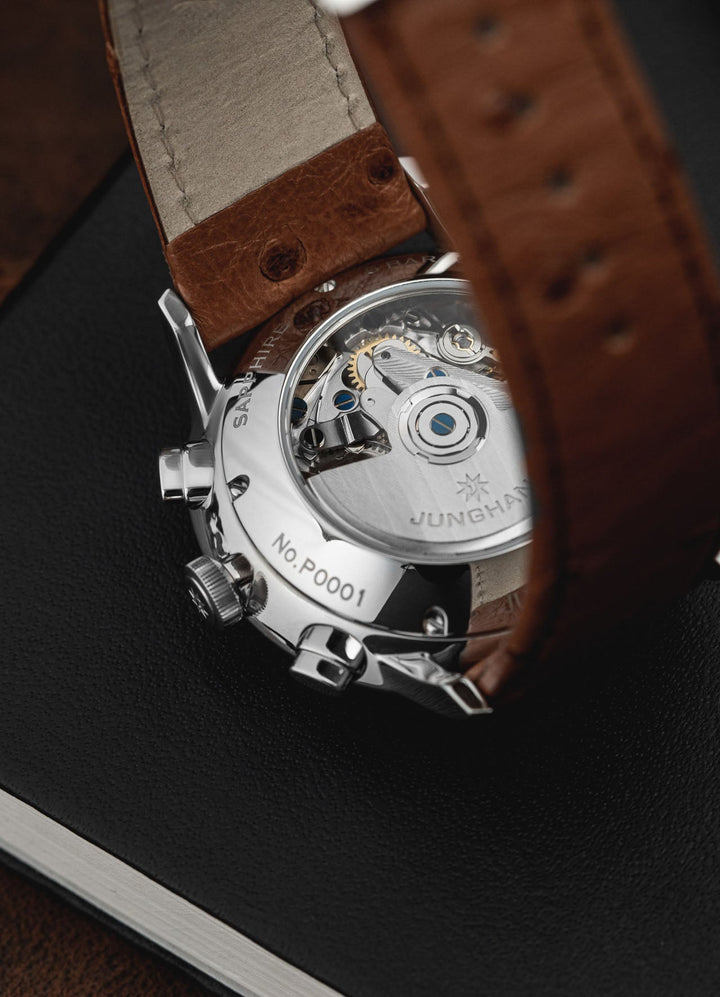 Meister Chronoscope Sapphire Gray Dial / Brown Ostrich Leather Strap Gray Dial