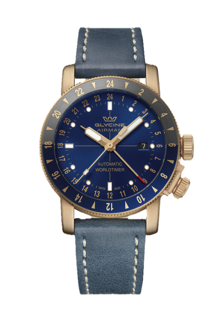 Airman Contemporary Bronze GMT 44mm / Blue / Blue Blue Dial