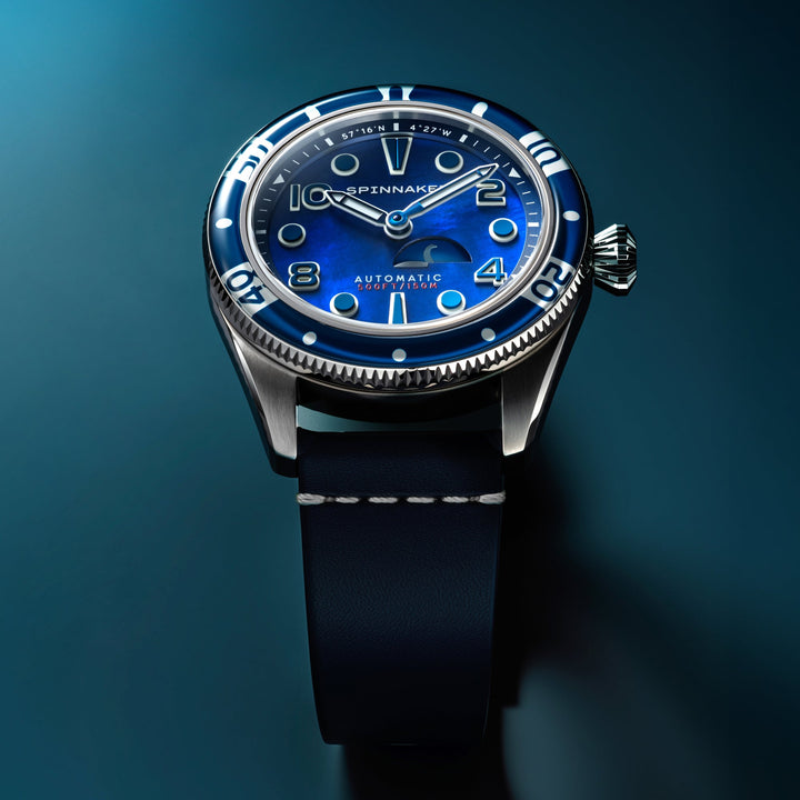 Fleuss Automatic Nessie Pearl Diver Limited Edition Blue / Leather | Blue Dial