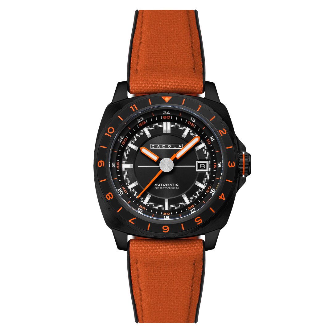 Overdrive Automatic Black / Orange Canvas Black Dial