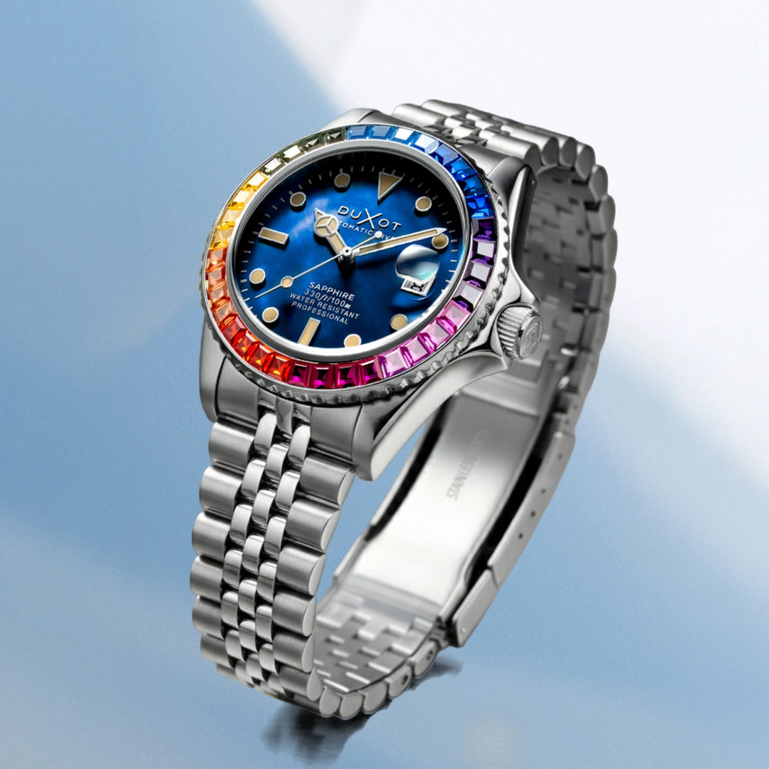Atlantica 40 Rainbow Automatic Blue / Stainless Steel | Blue Dial