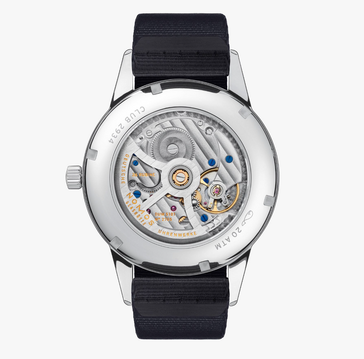 Club Automatic Date White/Blue Black Textile White Dial
