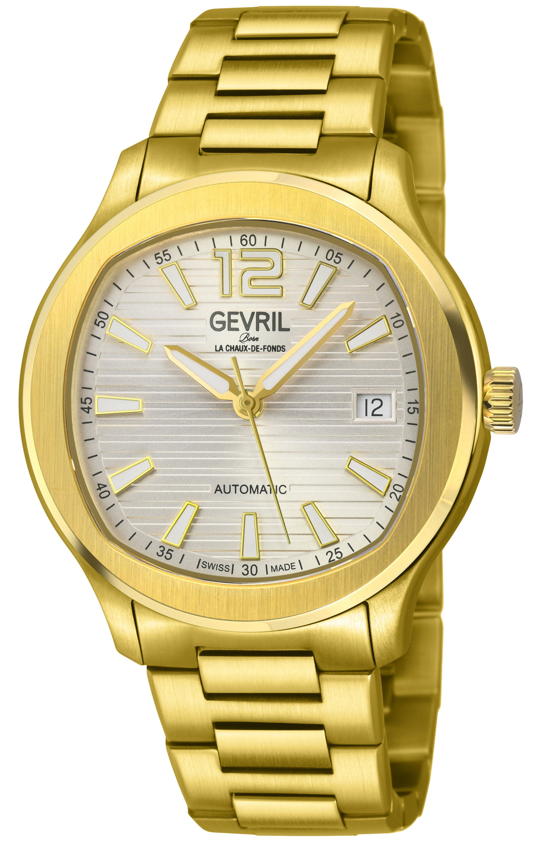 Stuyvesant Swiss Automatic, IPYG/316L Stainless Steel Case, White Dial, IPYG/316