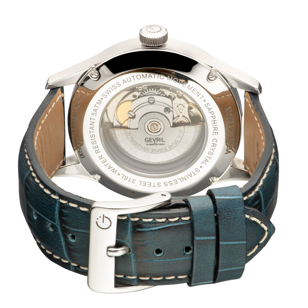 Five Points Gevril Sellita SW200 Swiss Automatic Blue Watch