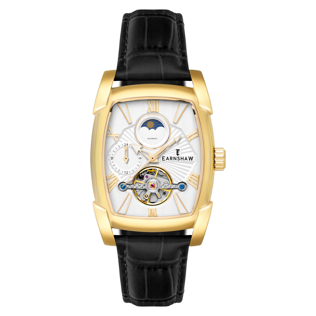 Heritage Kensington Multifunction Automatic White / Black Leather | White Dial