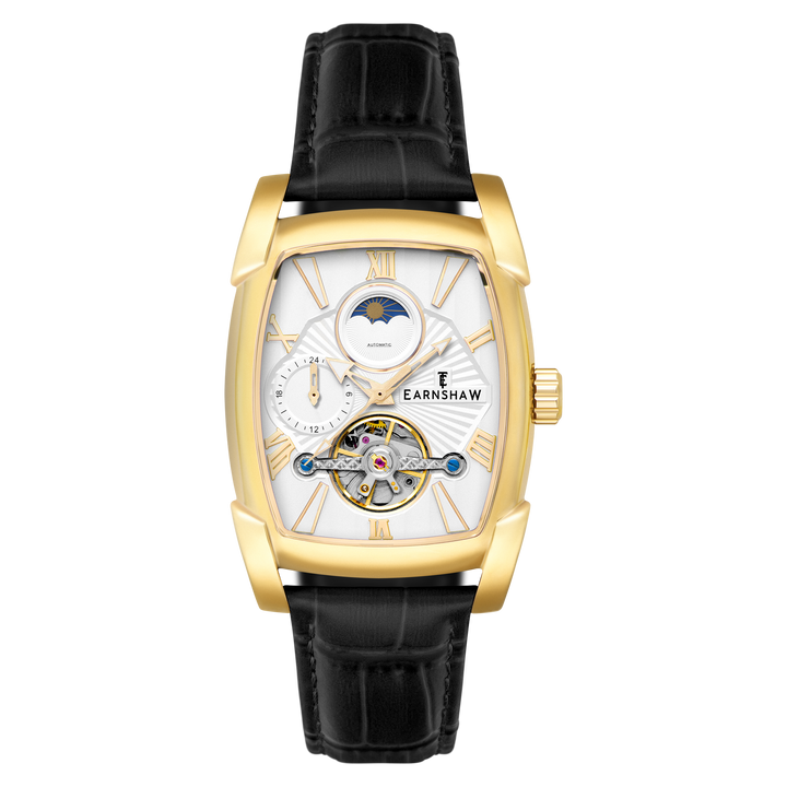 Heritage Kensington Multifunction Automatic White / Black Leather | White Dial
