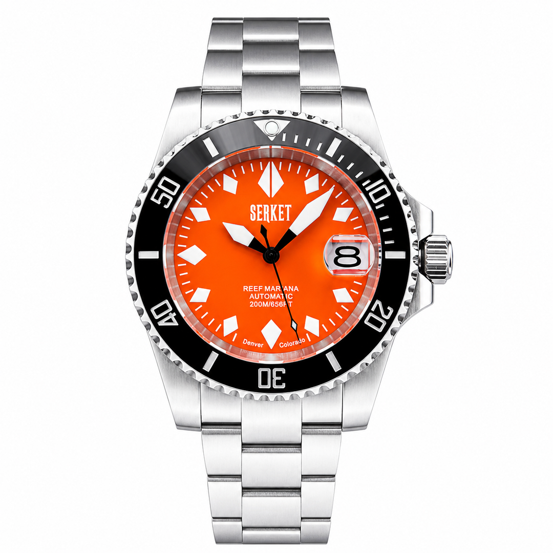 Reef Mariana Diver Orange Dial Black Bezel 40mm Orange Dial
