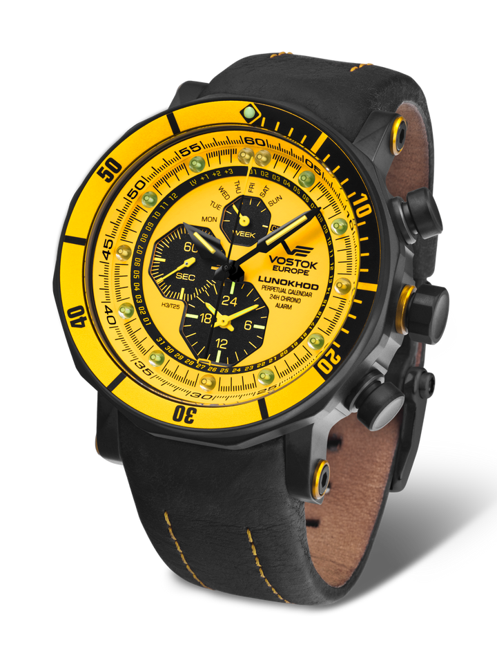 Lunokhod Yellow Dial / Black Leather Yellow Dial