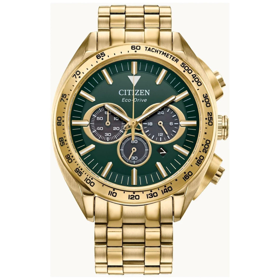 Citizen 43mm / Silver and Gold / Green | Green Dial
