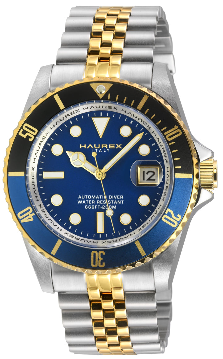 Eterno SS/IPYG Case, Black/Blue Bezel, Blue Dial,  SS/IPYG Two toned Stainless S