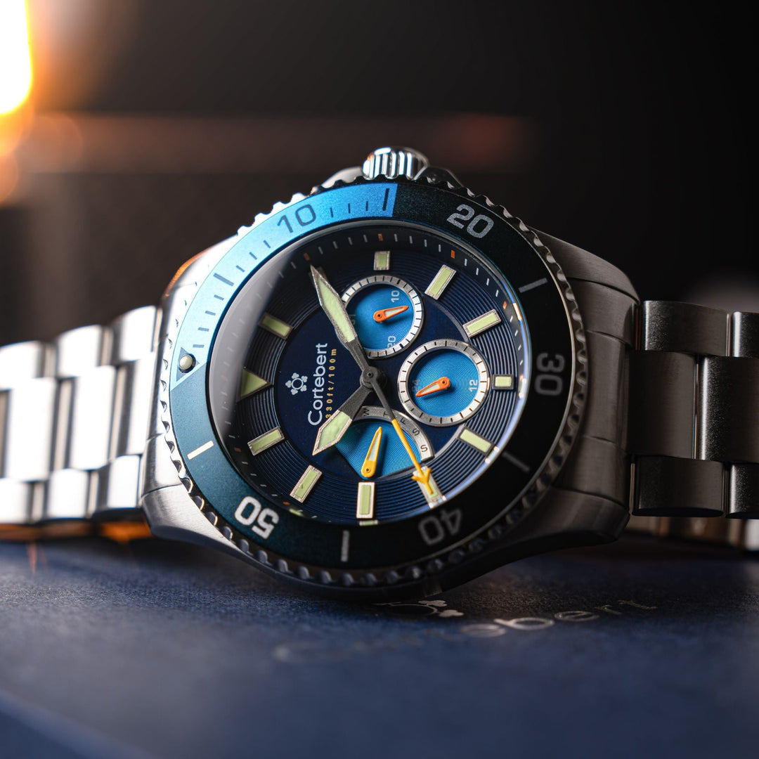 Cortebert Toulon Multifunction Blue / Stainless Steel | Blue Dial
