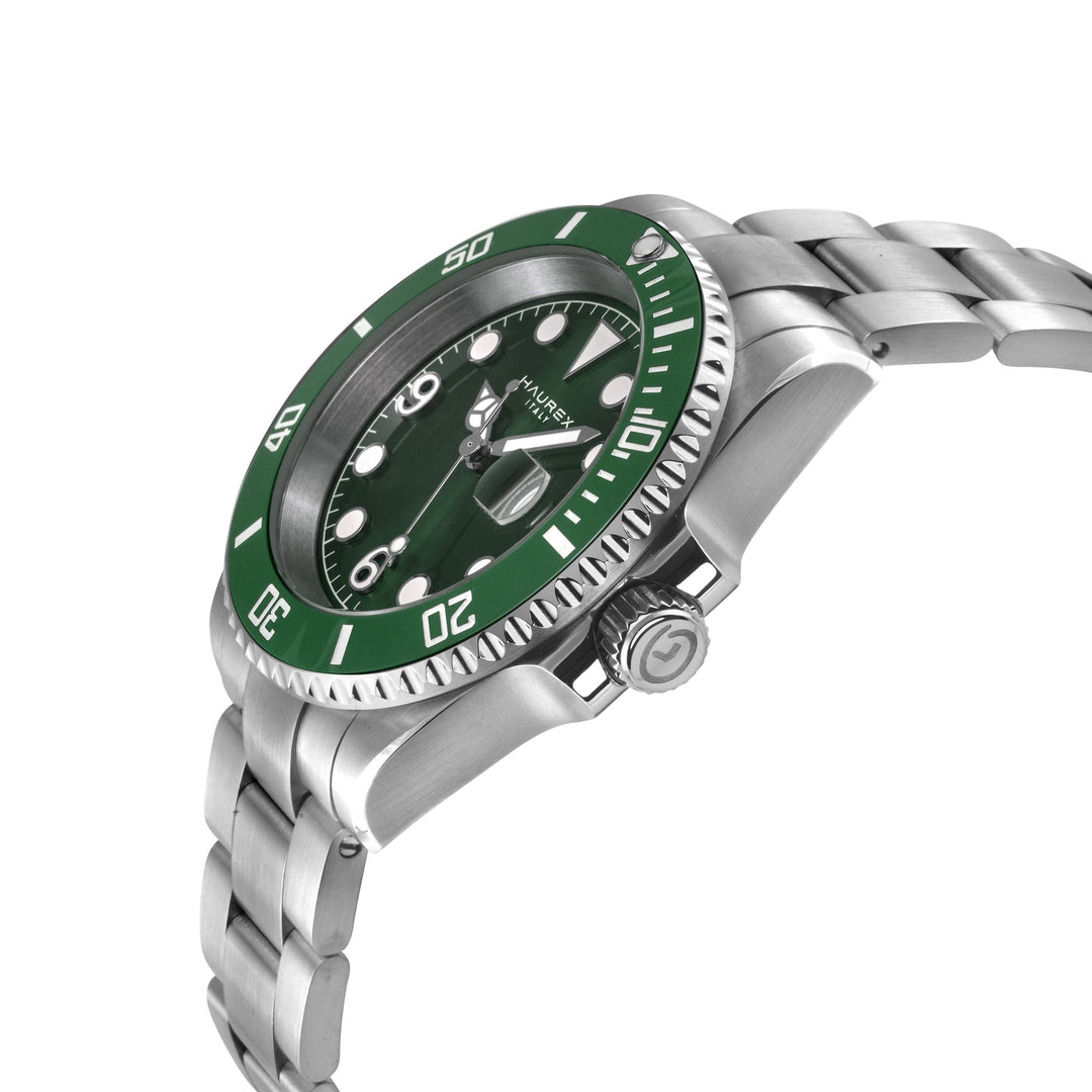 Haurex Italy Barracuda (316L Case, Green Sunray Dial, Ceramic Bezel, 316L Stainl