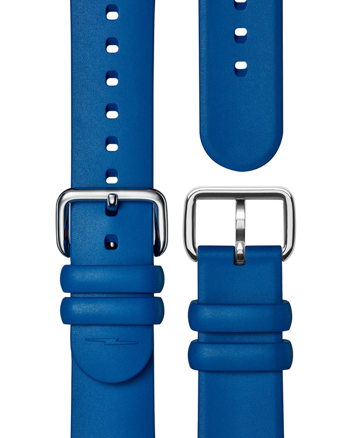 Detrola 3HD 41mm, Blue Rubber Strap Blue Blue Dial