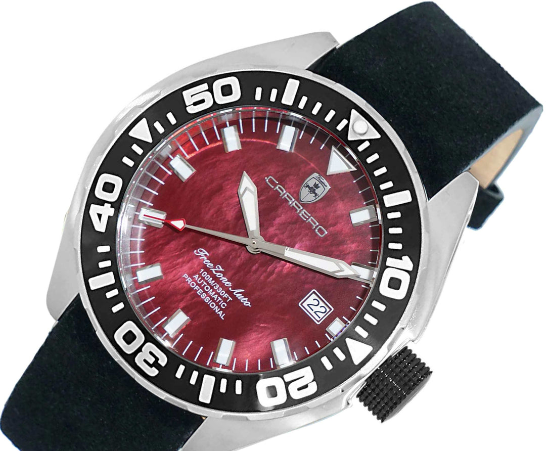 FreeZone-Auto Maroon / Black | Maroon Dial