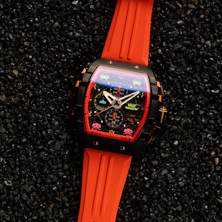 Magellan Chronograph Space Invaders Limited Edition Black / Rubber | Black Dial