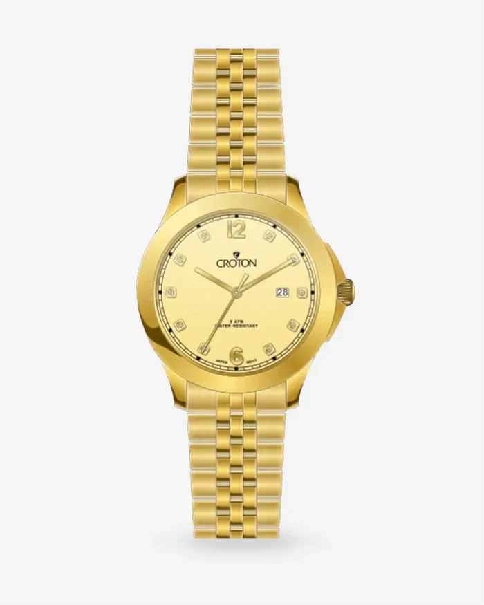 Croton's Ladies Stainless Steel Watch with Diamond Markers  |  Dial