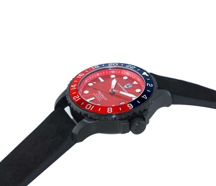 TIME BOLD- X4 BLUE/RED - BLACK SUEDE Red Dial