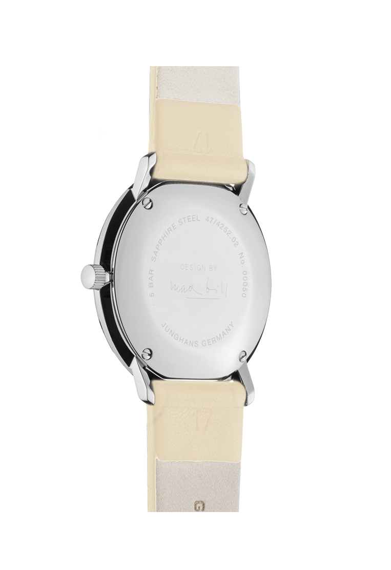 Max Bill Damen White Dial / Cream Leather Strap White Dial