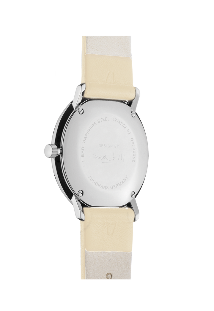 Max Bill Damen White Dial / Cream Leather Strap White Dial