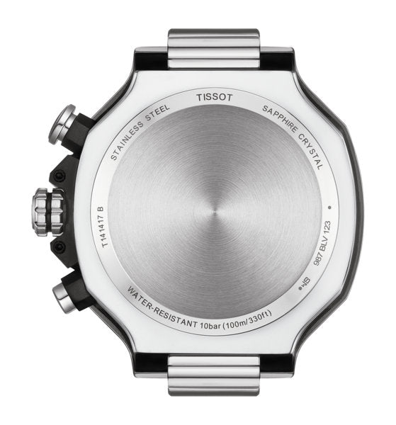 T-Race Chronograph Silver-tone Black Dial