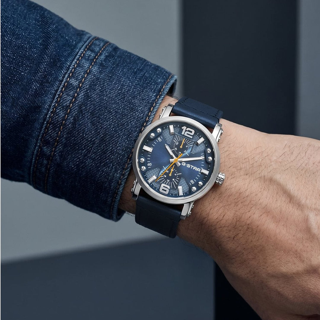 Rovic Blue Dial / Blue Leather Strap Blue Dial