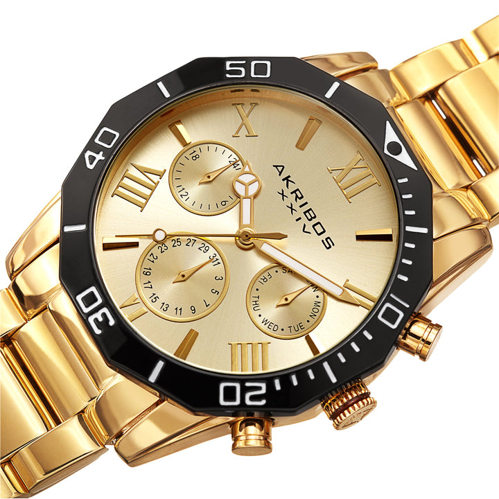 Dodecagon Gold Tone/Stainless Steel | Gold Dial
