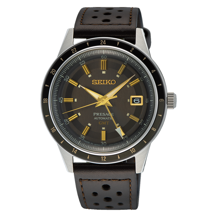 Presage Style60's Dark Brown-Gray Dial / Leather Strap Dark Brown-Gray Dial