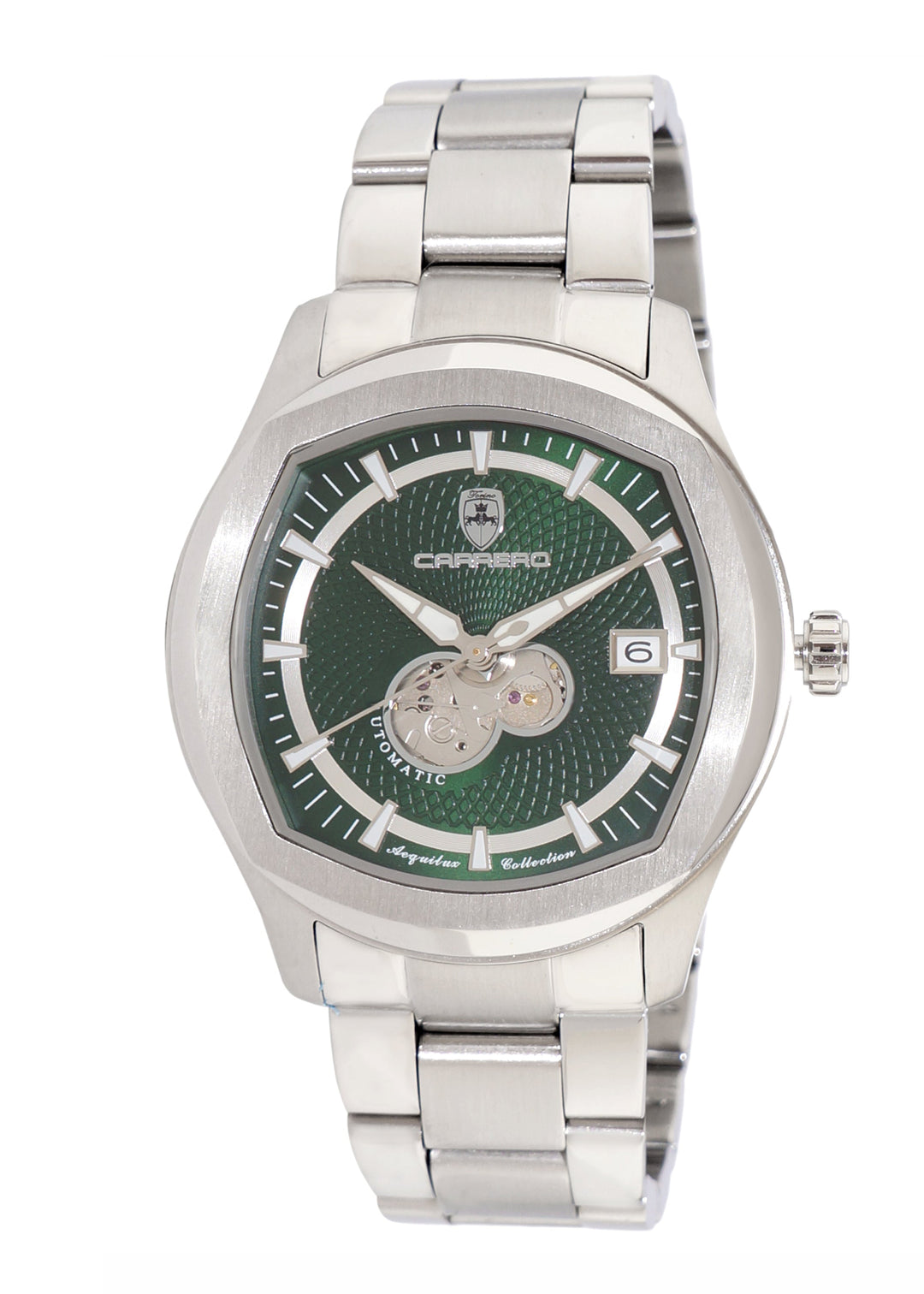 AEQUILUX SILVER TONE/WHITE | Green Dial