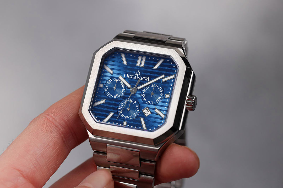 Oceaneva Tenuis Automatic CalendarThin Watch Blue/Silver Blue/Silver | Blue Dial