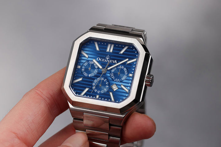 Oceaneva Tenuis Automatic CalendarThin Watch Blue/Silver Blue/Silver | Blue Dial
