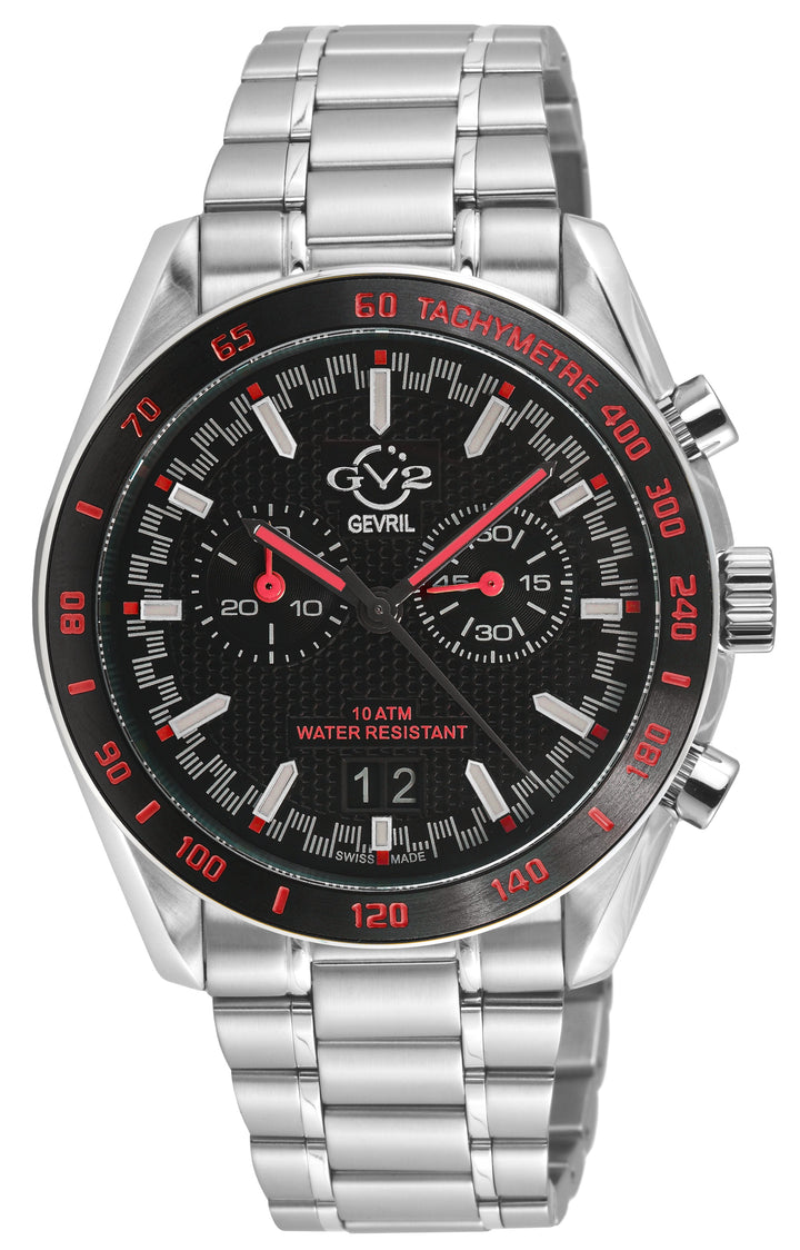 Freccia-Chronograph GV2 Swiss Quartz, 316L Case, Black Bezel, Black Dial, 316L S