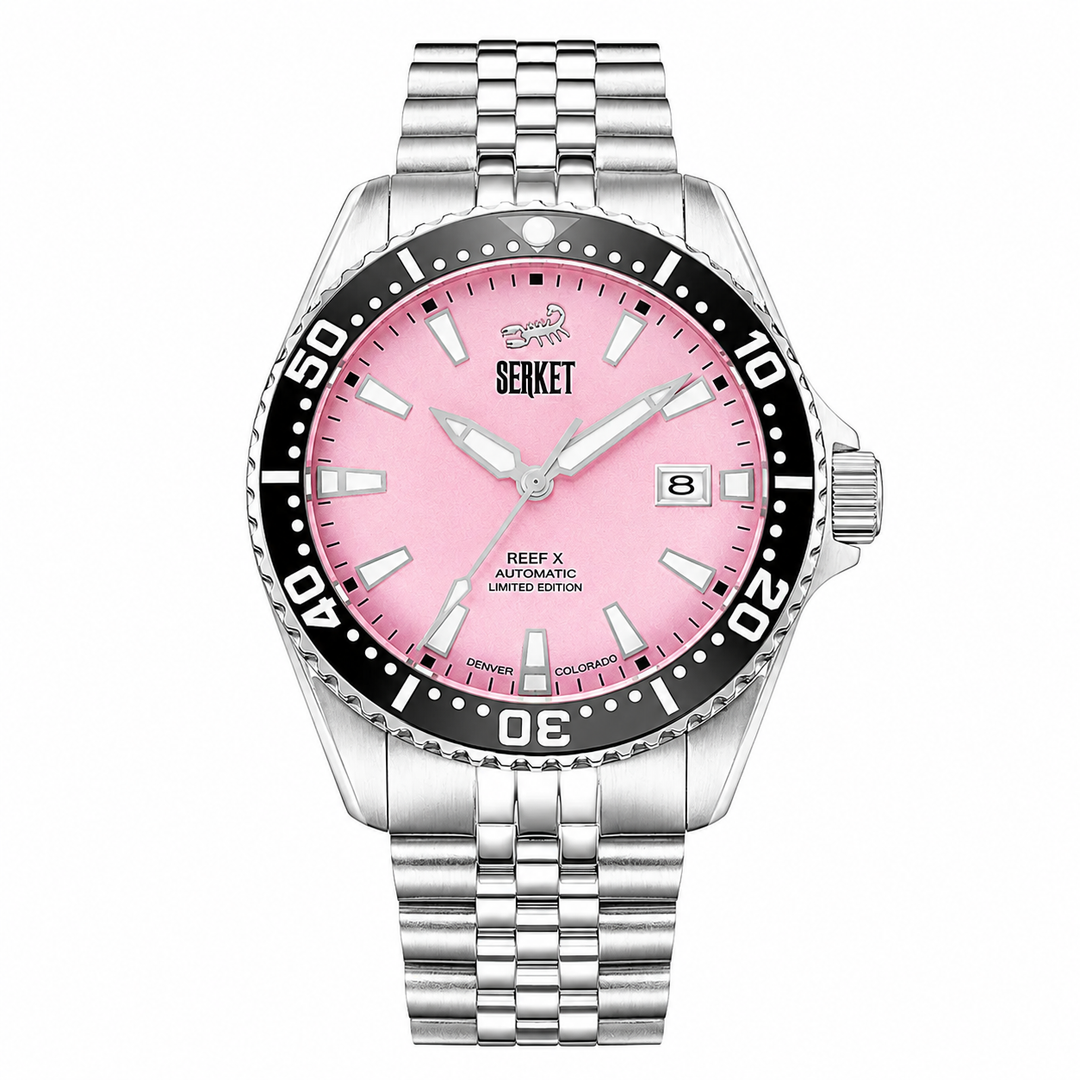 Reef X Diver Cotton Candy 43mm 5-Link Bracelet Pink Dial