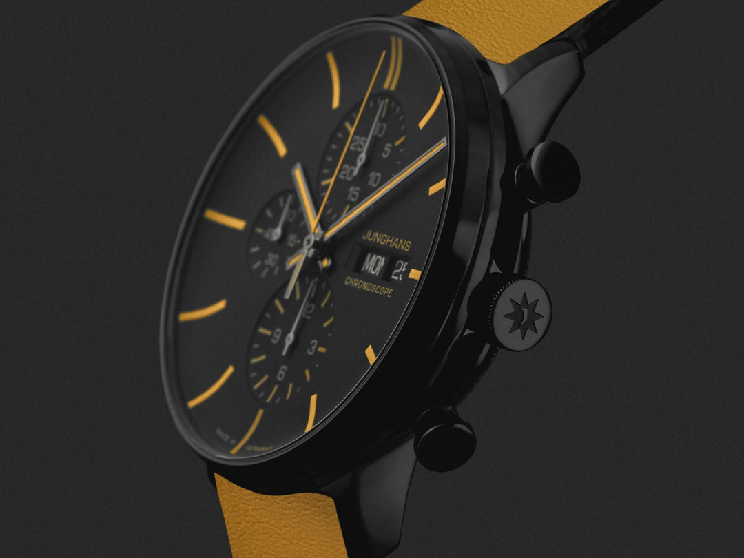 Form A Chronoscope Black Dial / Orange Leather Strap Black Dial