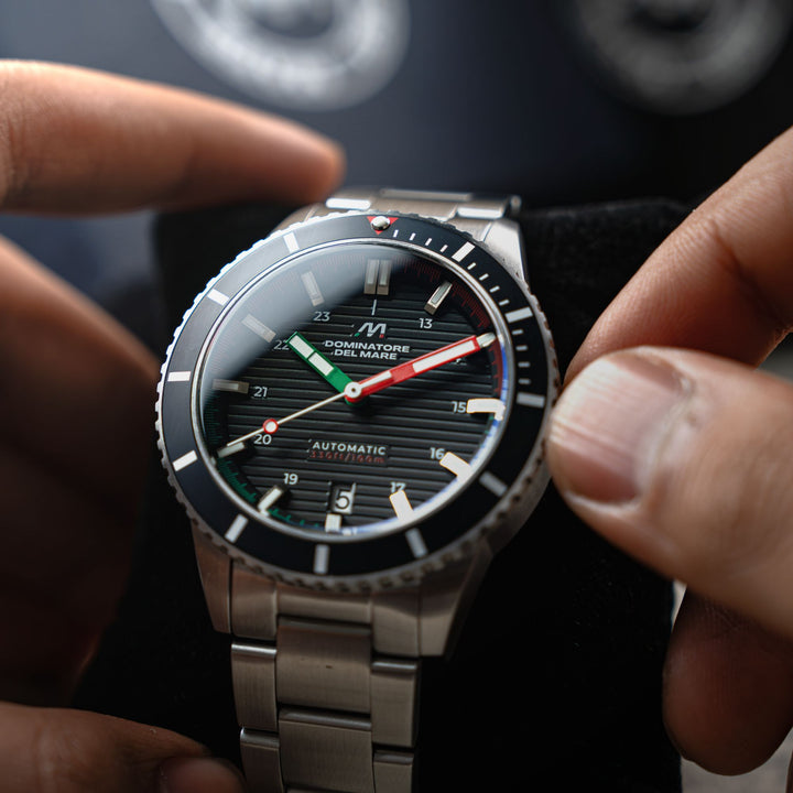 SCILLA AUTOMATIC BLACK / STAINLESS STEEL | Black Dial