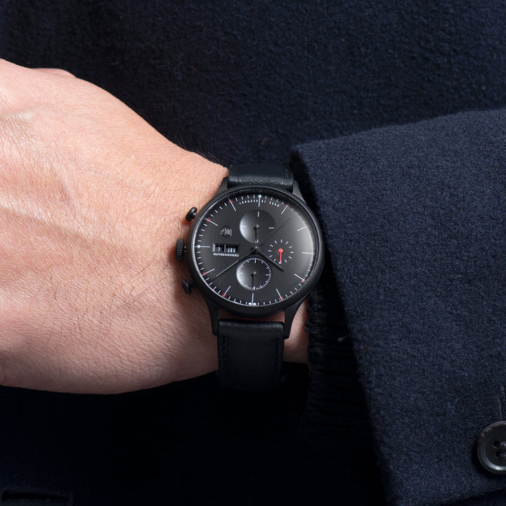 Van Der Rohe Barcelona Chronograph Quartz Watch Black / Leather | Black Dial