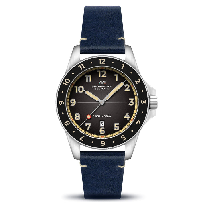 Bandiera Japan Quartz Black & Blue / Leather | Black Dial