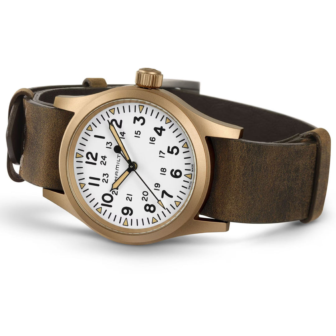 KHAKI FIELD White / Leather White Dial