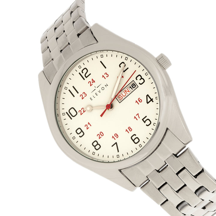 Gann Bracelet Watch with Day/Date Silver/White | White Dial