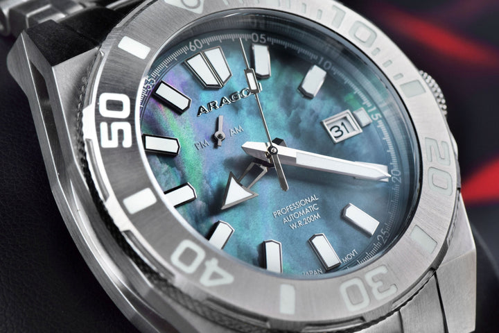 Silverjet AM/PM NH37 Automatic Black Mother of Peal Dial | Black Mother of Pearl