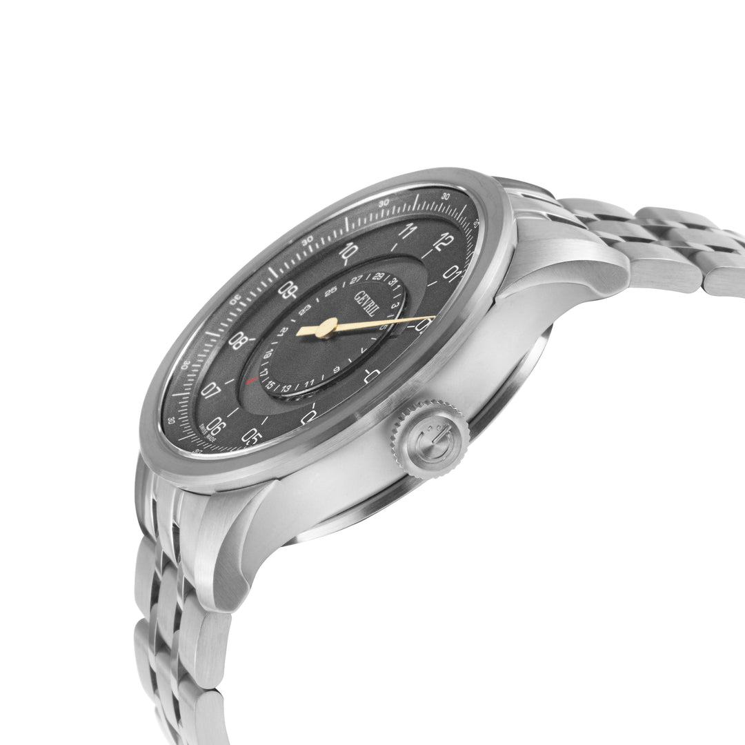 Jones Swiss automatic SW200 single handed watch Gray Silver | Gray Dial