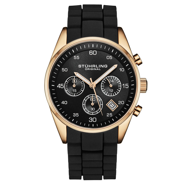 Tempo Chronograph 42mm Black/Rose/Rubber | Black Dial