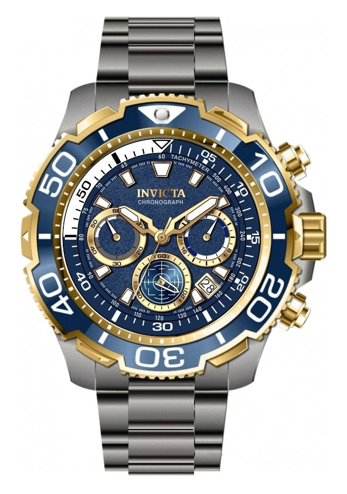 Invicta 48mm / Yellow / Gold | Blue Dial