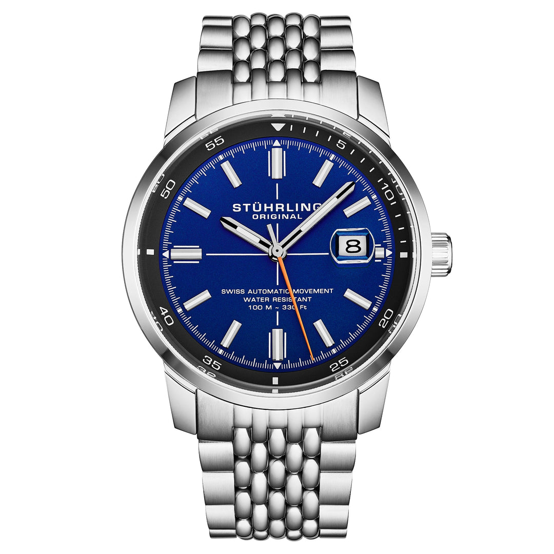 Trackmaster 1026 Automatic Men’s 42mm Matte Blue Dial/Black Inner Ring/Stainless