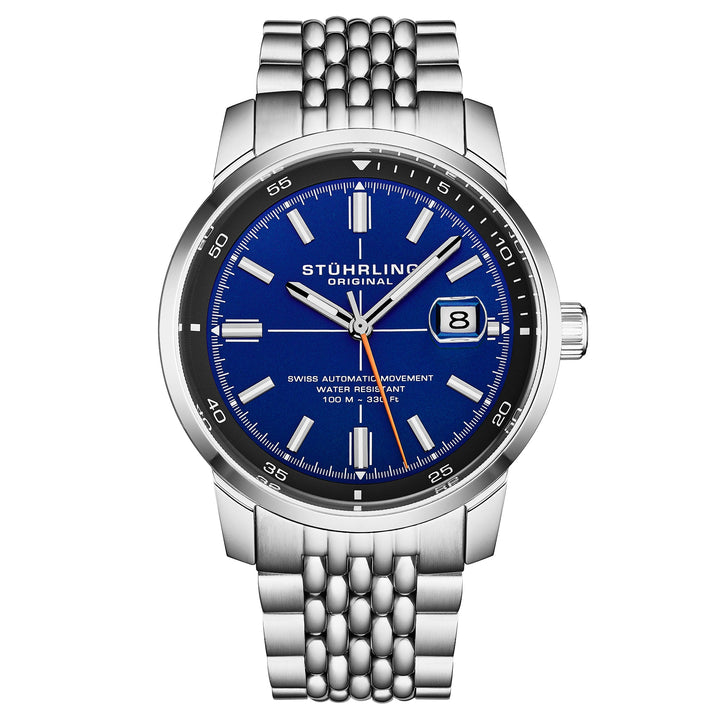 Trackmaster 1026 Automatic Men’s 42mm Matte Blue Dial/Black Inner Ring/Stainless