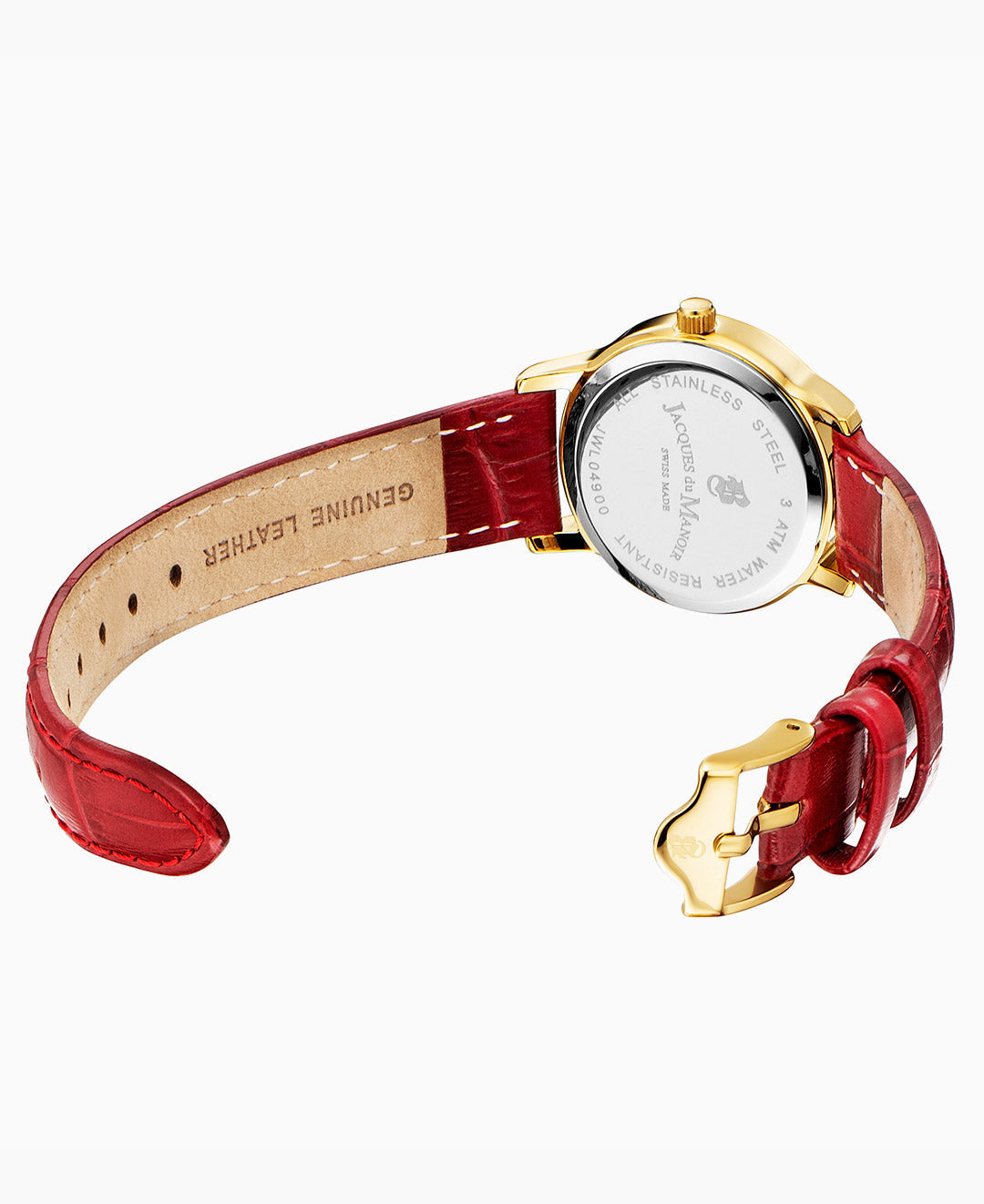 Genesis Ladies Red leather strap White Dial