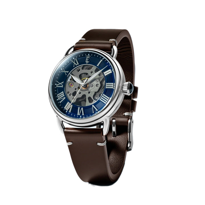 Investigator 40 Sapphire Blue  / Brown Leather Strap Blue Dial