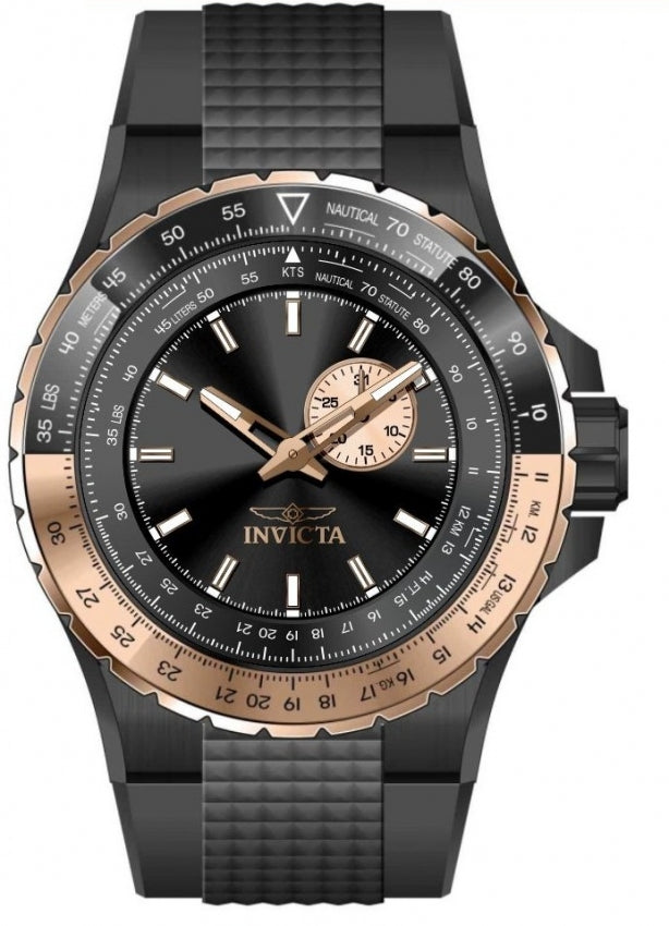 Aviator Men Black Dial / Black Silicone Strap Black Dial
