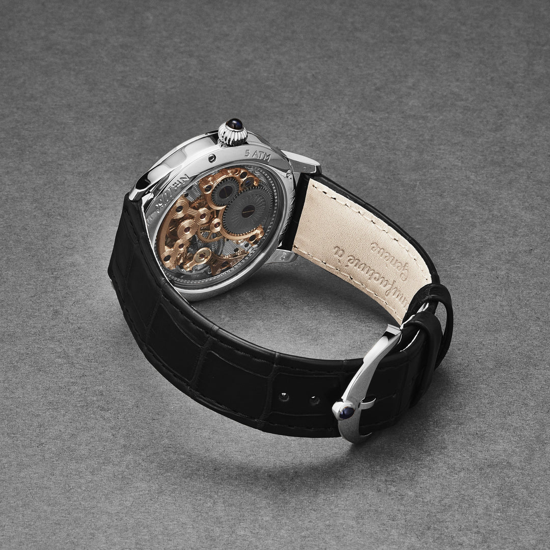 Agathon FAB-211 / Silver/Blue Enamel | Silver / Blue Dial