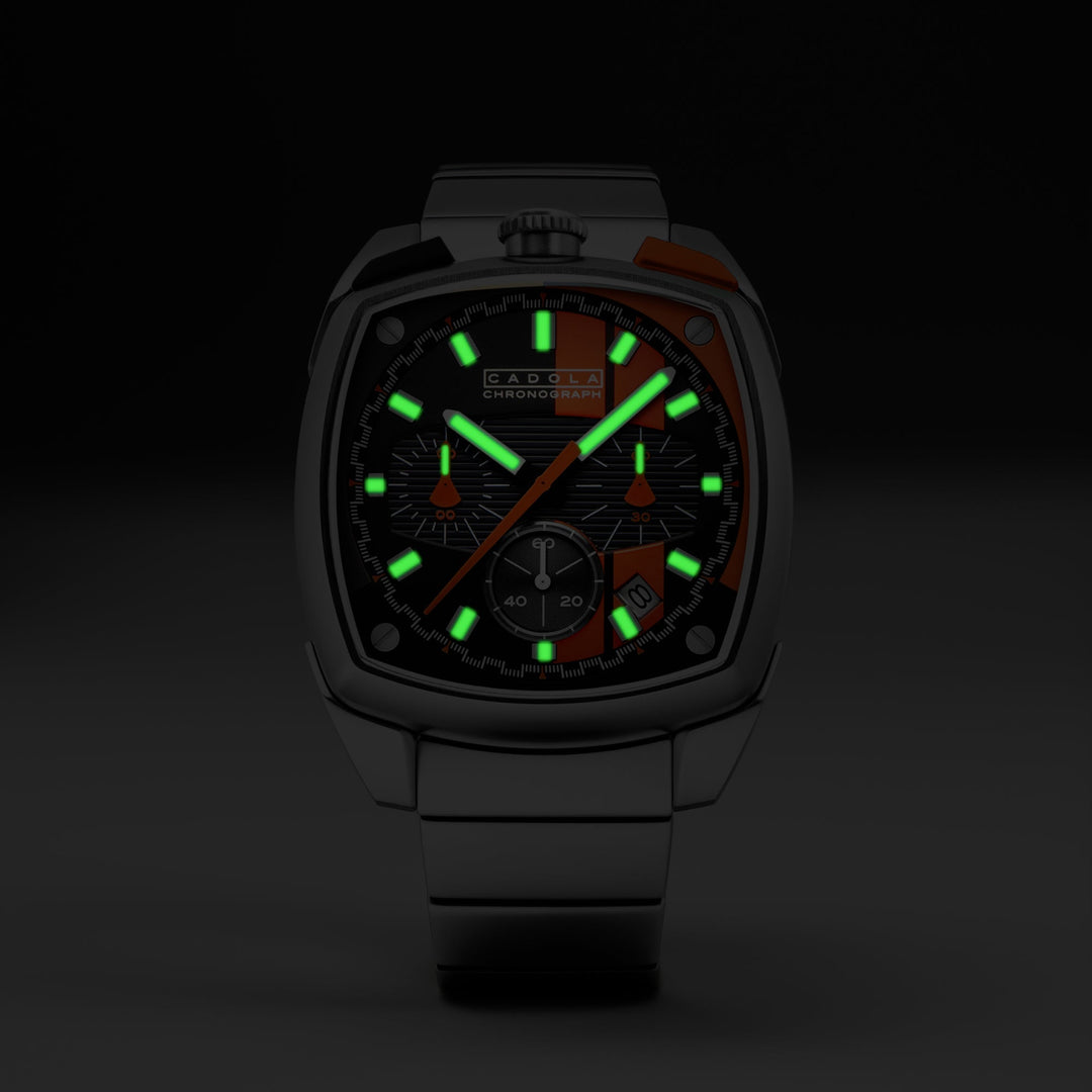 Taurus Chronograph Black & Orange / Stainless Steel | Black Dial