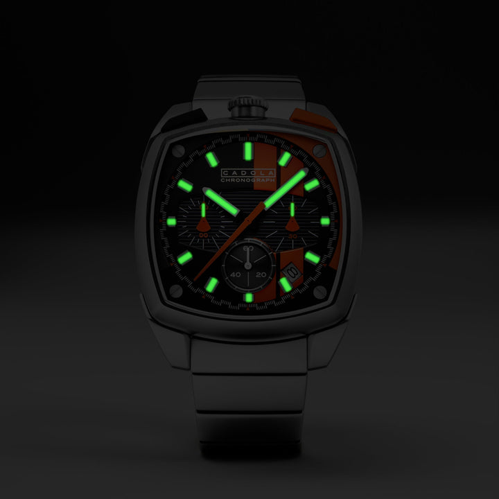Taurus Chronograph Black & Orange / Stainless Steel | Black Dial